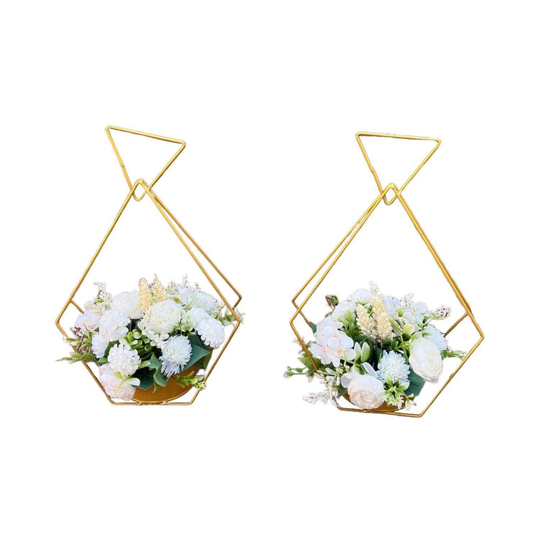 Gold Diamond Flower Rack Dining Table Centerpieces 2-Pack - Décor Maniacs