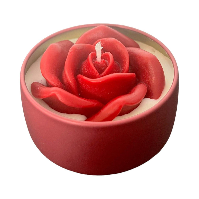 Romantic Red Rose Soy Wax Scented Jar Candle - Décor Maniacs