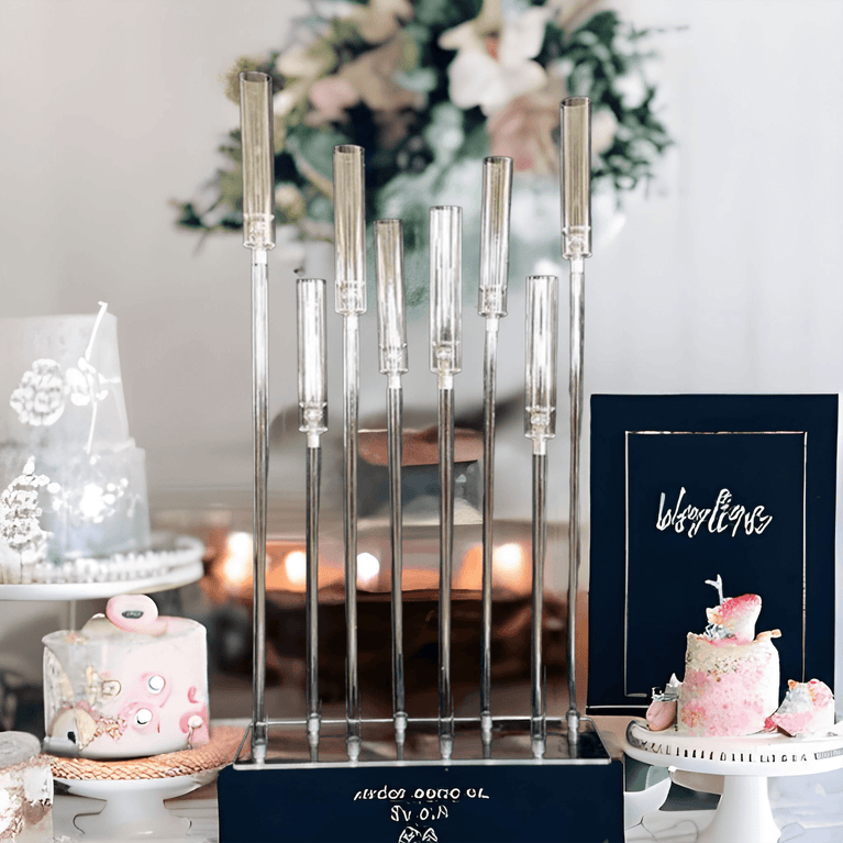 10-Arm Acrylic Candelabra Wedding Centerpiece - Décor Maniacs