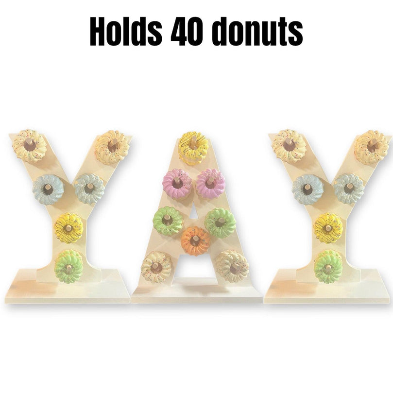 YAY Donut Wall Personalized Birthday Party Dessert Stands - Décor Maniacs