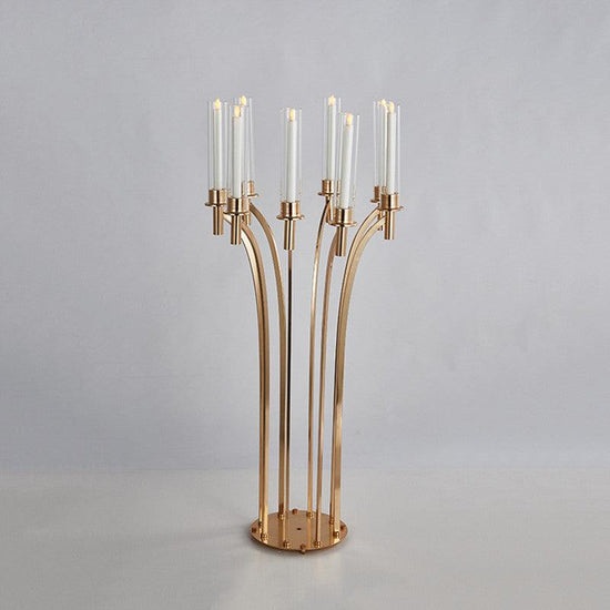 8-Arm Petal Wedding Candelabra Centerpieces: 2-Pack - Décor Maniacs