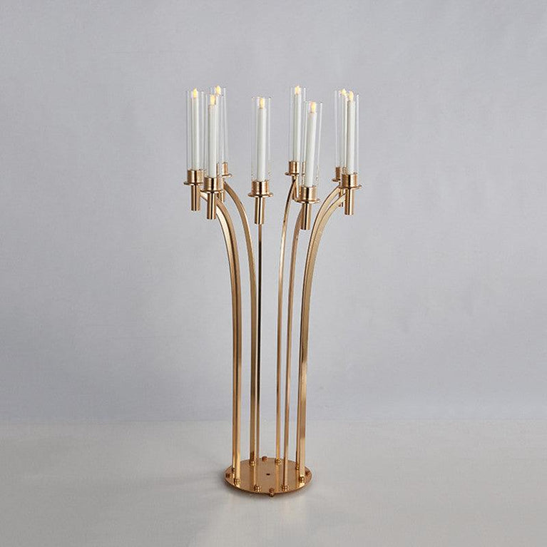 8-Arm Petal Wedding Candelabra Centerpieces: 2-Pack - Décor Maniacs