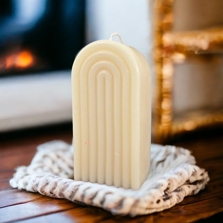 Grooved Arch Soy Scented Pillar Glim Candles - Décor Maniacs