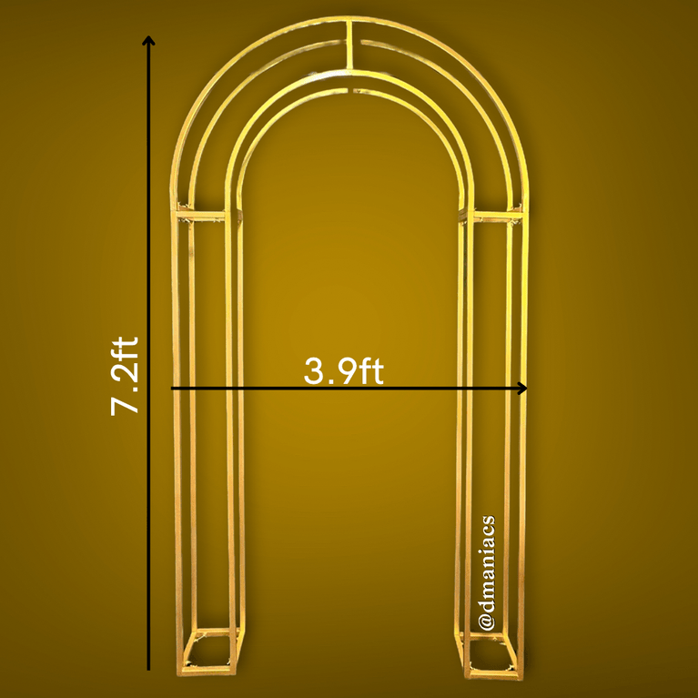 3D Gold Metal Wedding Arch Decor Backdrop - Décor Maniacs