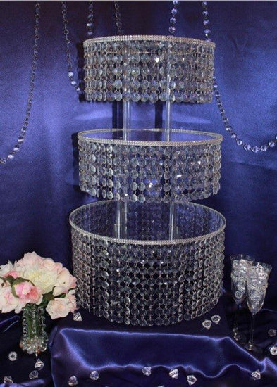 Round Crystal Acrylic Wedding Cake Stand - Décor Maniacs