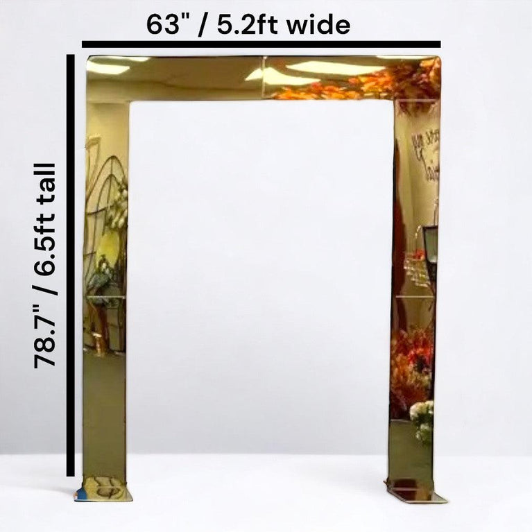 Shiny Gold Mirror Wedding Arch Backdrop Decoration Stands - Décor Maniacs