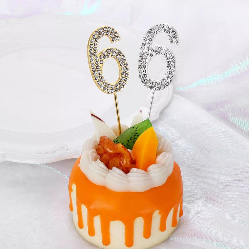 Rhinestone Number Birthday Cake Topper 1-Pc - Décor Maniacs