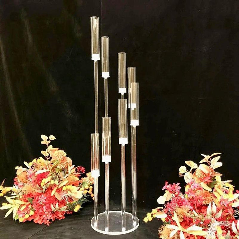 8-Arm Acrylic Candelabra Wedding Centerpiece - Décor Maniacs