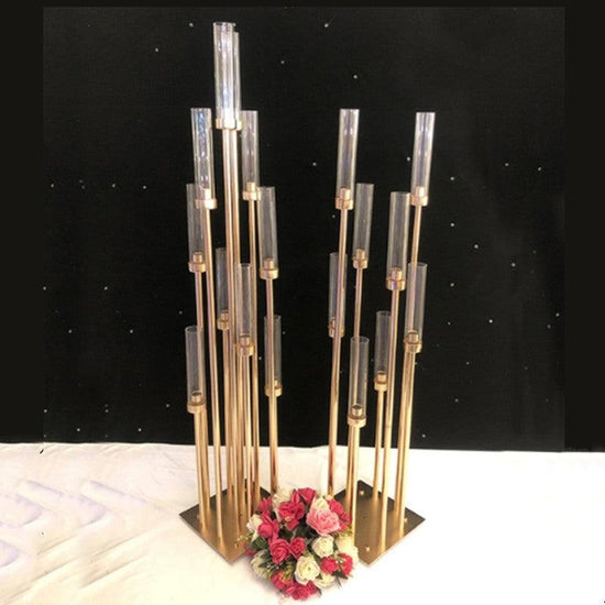 8-Arm Metal Candelabra Wedding Centerpiece - Décor Maniacs