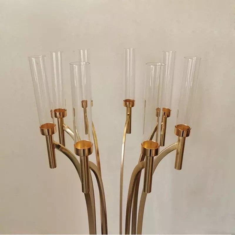 8-Arm Petal Wedding Candelabra Centerpieces: 2-Pack - Décor Maniacs