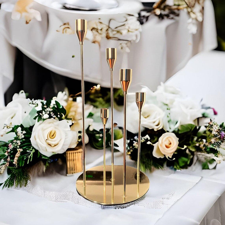 5 Arm Candelabra Wedding Table Candle Holder Centerpiece - Décor Maniacs