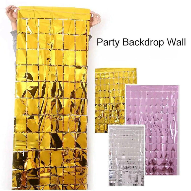 Birthday Party Shimmer Wall Curtains 2-Pack - Décor Maniacs