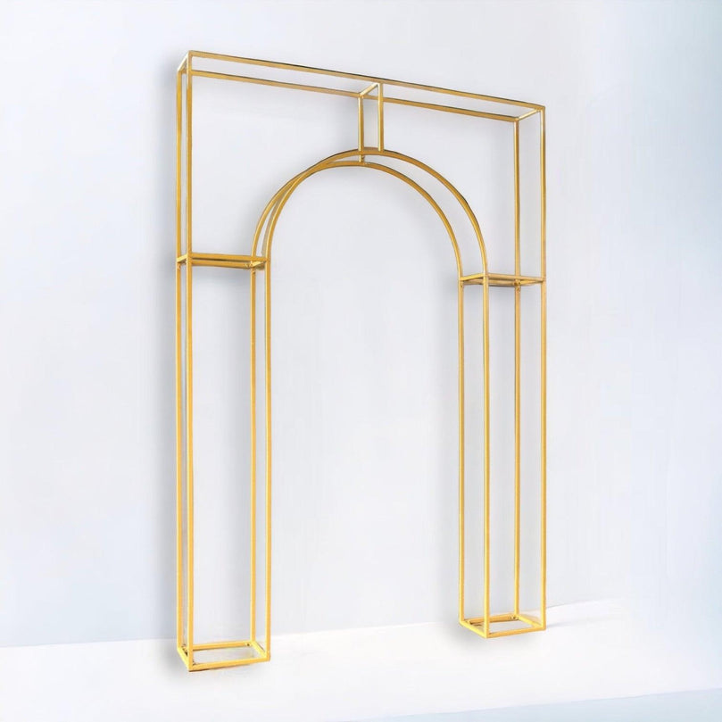 3D Curved Wedding Arch Gold Backdrop Stand - Décor Maniacs