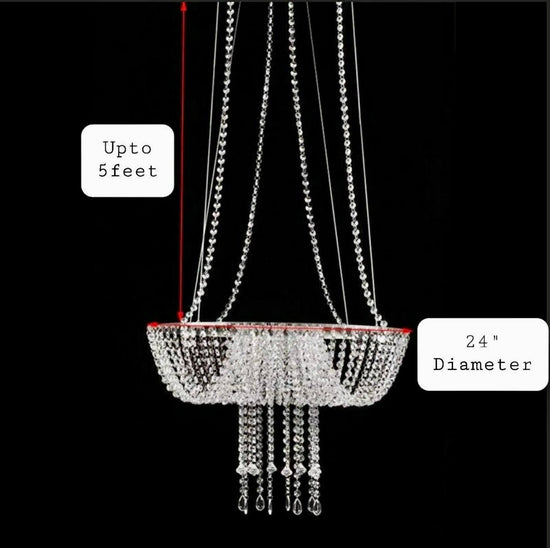 Suspended Crystal Hanging Wedding Cake Stand - Décor Maniacs