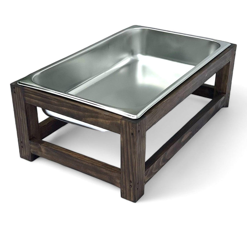 Rustic Wooden Chafing Dish Serving Stand for Buffet Catering - Décor Maniacs