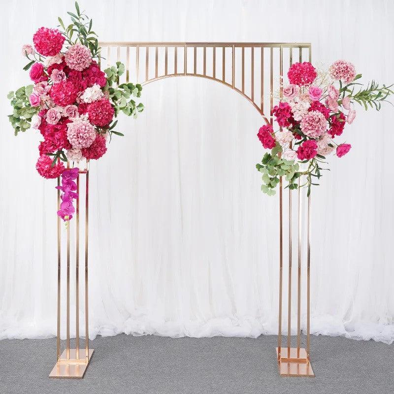 Arched Shiny Gold Tubed Wedding Backdrop Stands - Décor Maniacs