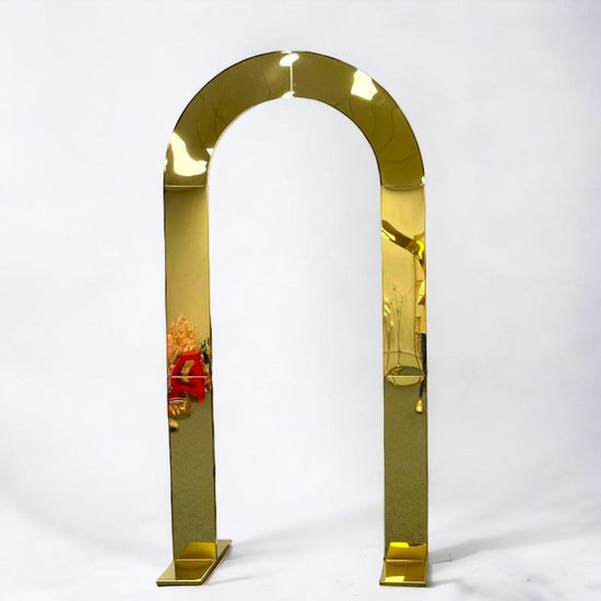 Shiny Gold Mirror Wedding Arch Backdrop Decoration Stands - Décor Maniacs