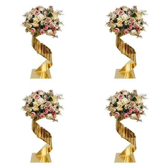 Elegant Spiral Gold Wedding Dining Centerpiece - Décor Maniacs