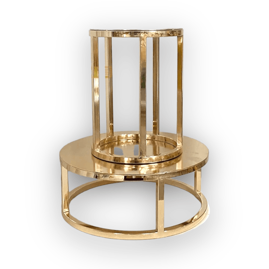 Gold Round Cake Dessert Stand Table Risers - Décor Maniacs