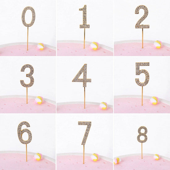 Rhinestone Number Birthday Cake Topper 1-Pc - Décor Maniacs