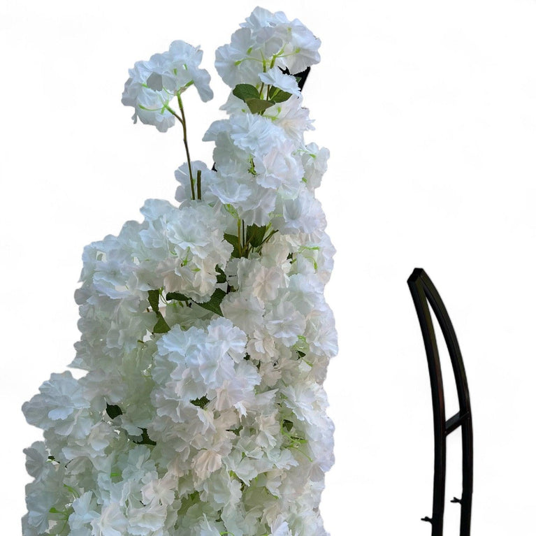 Wedding Arch Backdrop Stand with Cherry Blossom Flower Arrangement - Décor Maniacs