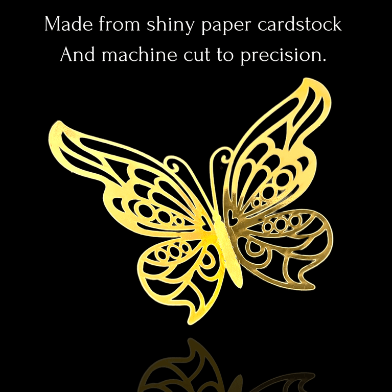 3D Gold Butterflies Wall Craft Decor 12-Pack - Décor Maniacs