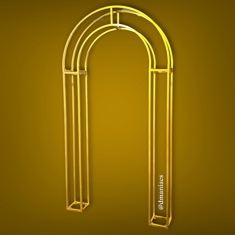 3D Gold Metal Wedding Arch Decor Backdrop - Décor Maniacs