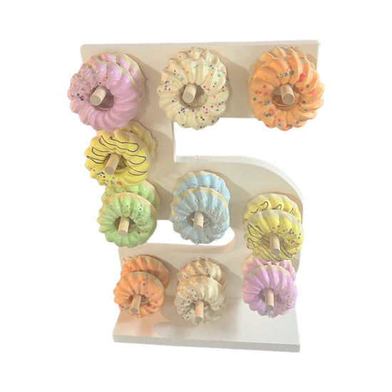 Donut Wall Personalized 50th Birthday Party Dessert Stands - Décor Maniacs