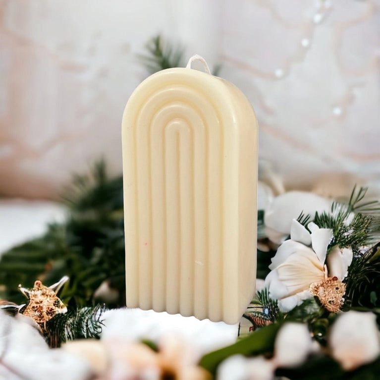 Grooved Arch Soy Scented Pillar Glim Candles - Décor Maniacs