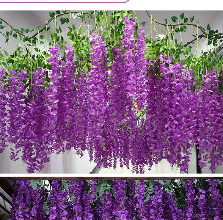 Wisteria Artificial Hanging Flowers 12-Pack - Décor Maniacs