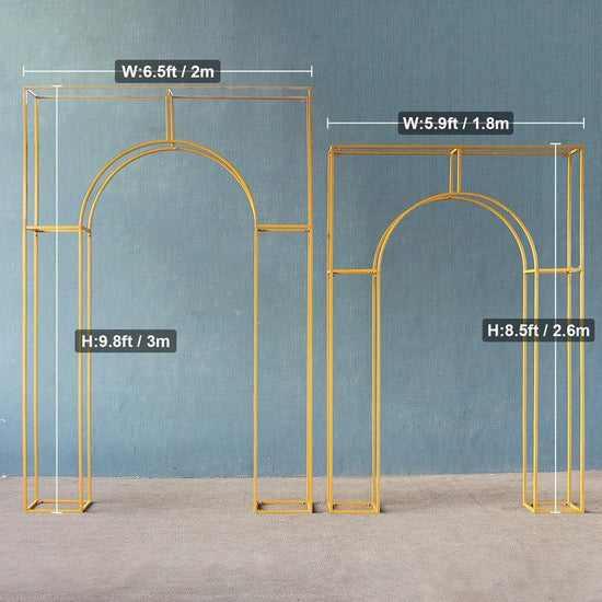 3D Curved Wedding Arch Gold Backdrop Stand - Décor Maniacs