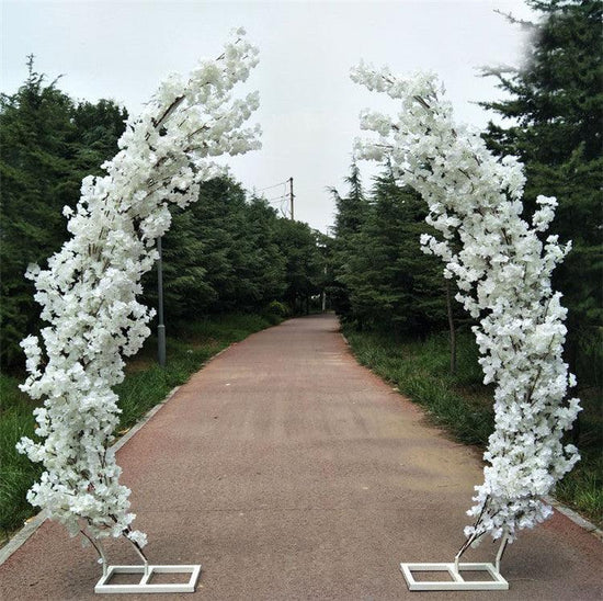 White Cherry Flower Wedding Arch Backdrop - Décor Maniacs