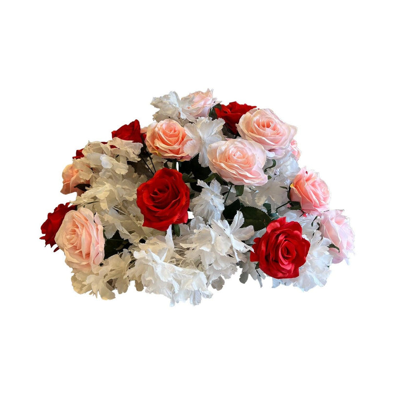 Rose and Hydrangea Artificial Flower Bouquet Arrangement - Décor Maniacs