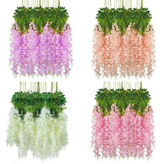 Wisteria Artificial Hanging Flowers 12-Pack - Décor Maniacs