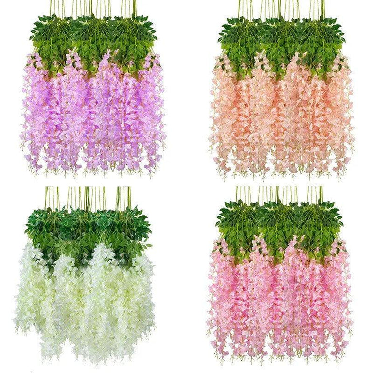 Wisteria Artificial Hanging Flowers 12-Pack - Décor Maniacs