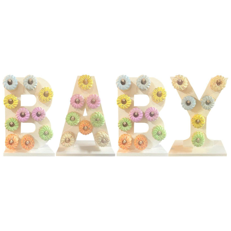 Donut Wall Personalized Baby Shower Party Dessert Stand - Décor Maniacs