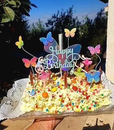 Happy Birthday Sign 3D Butterfly Cake Toppers - Décor Maniacs