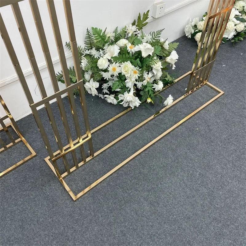 Lunette Wedding Arch Shiny Gold Backdrop Staging Frames - Décor Maniacs