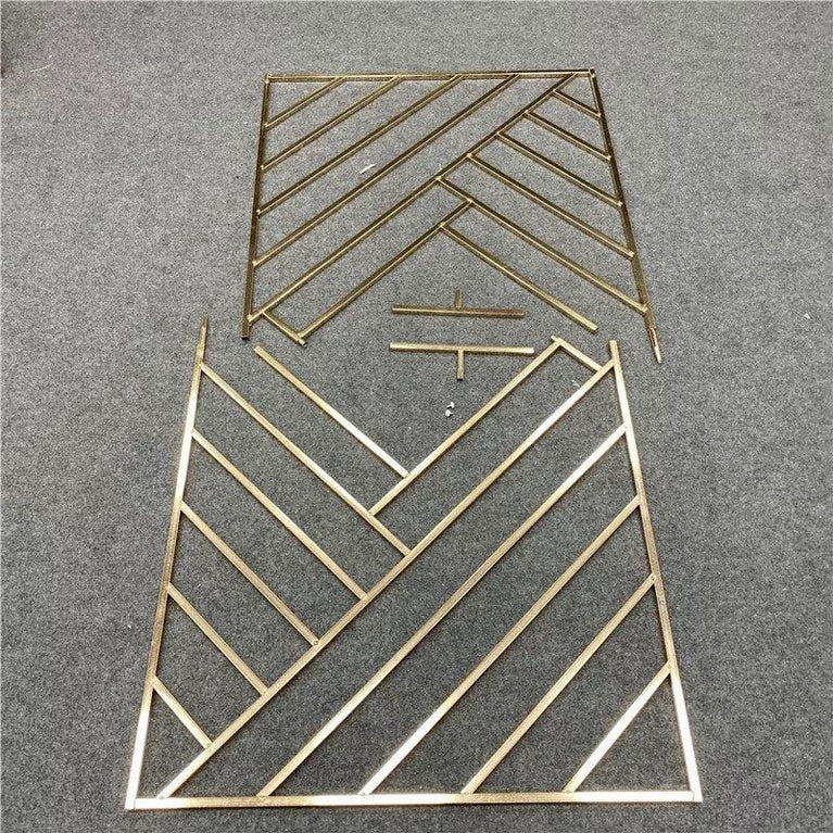 Shiny Gold Geometric Wedding Arch Backdrop - Décor Maniacs