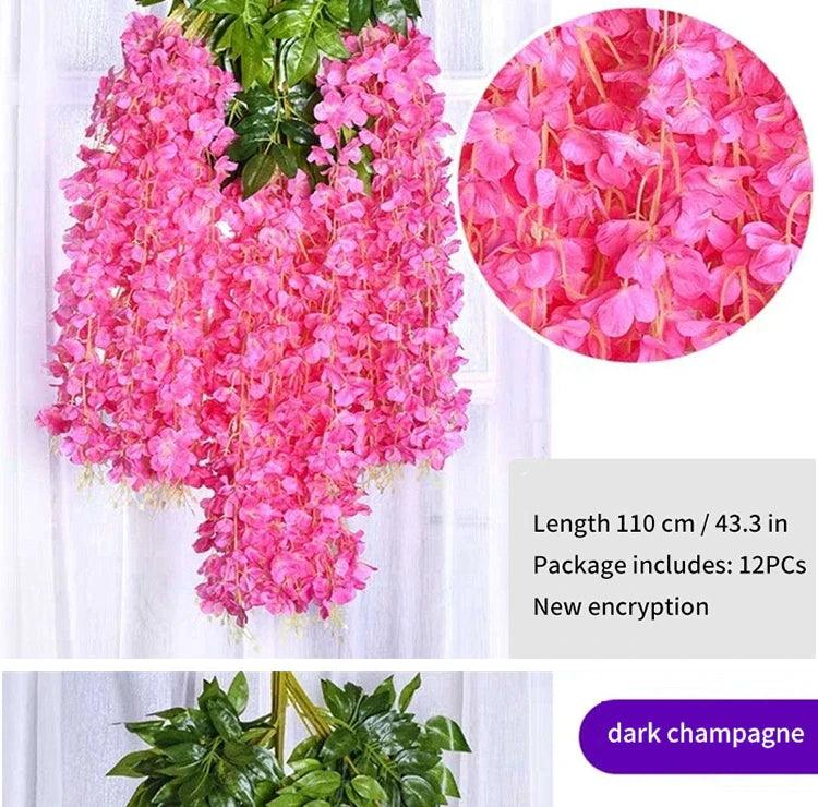 Wisteria Artificial Hanging Flowers 12-Pack - Décor Maniacs