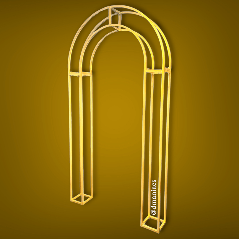 3D Gold Metal Wedding Arch Decor Backdrop - Décor Maniacs