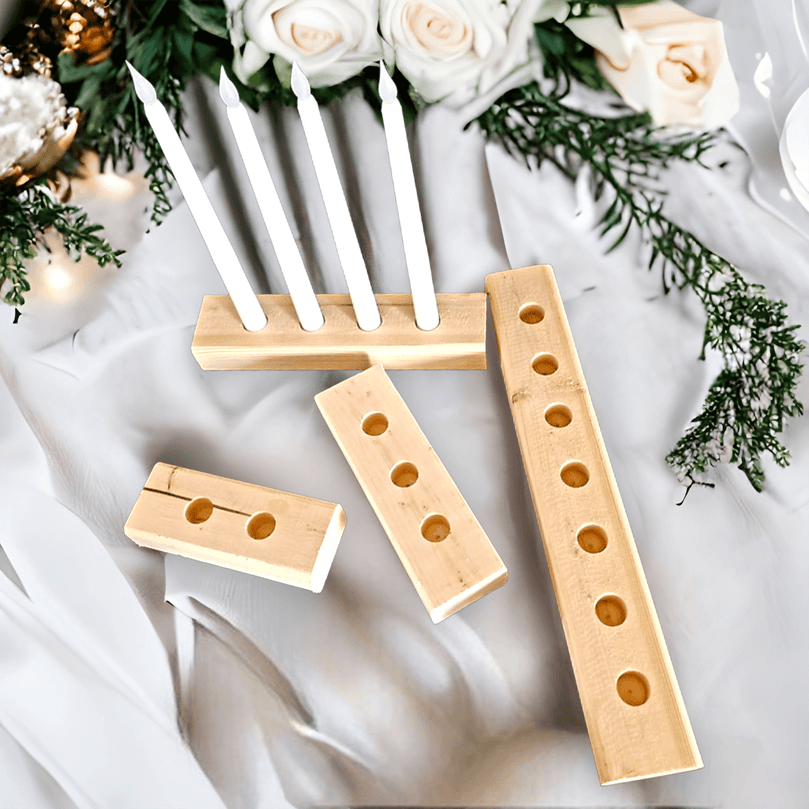 Natural Wood Decor Taper Candlestick Holder - Décor Maniacs