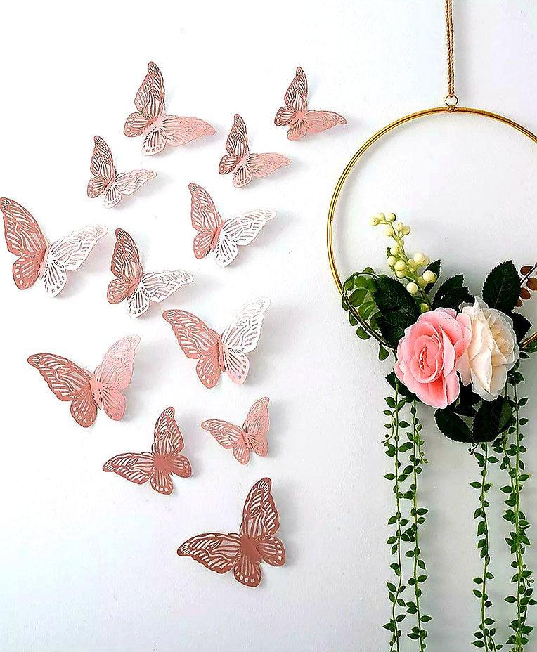 3D Butterfly Craft Wall Decor Stickers 12-Pack - Décor Maniacs