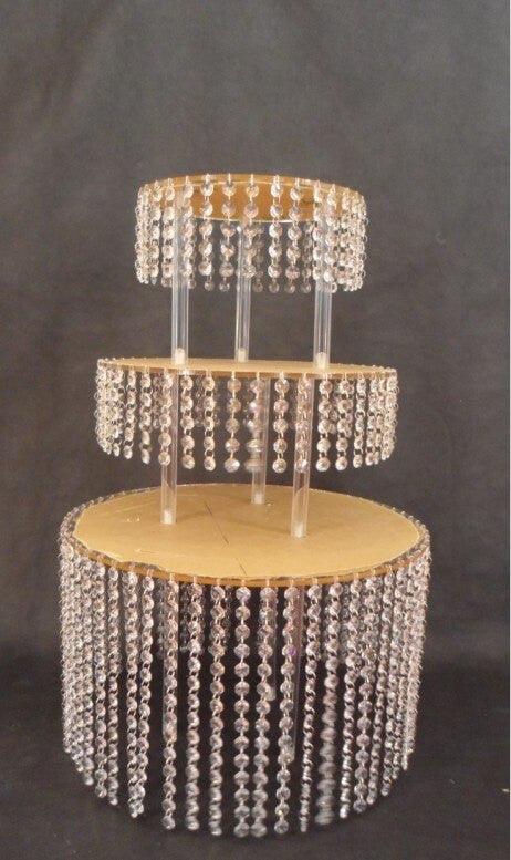 Round Crystal Acrylic Wedding Cake Stand - Décor Maniacs