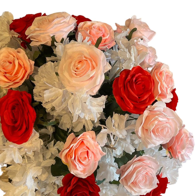 Rose and Hydrangea Artificial Flower Bouquet Arrangement - Décor Maniacs