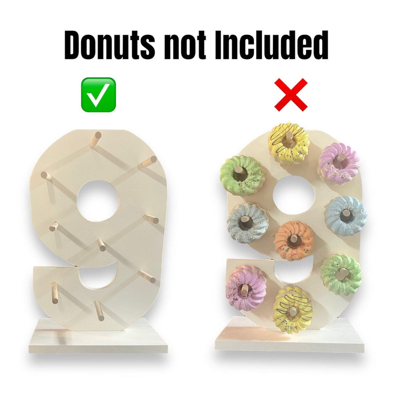 Donut Wall Personalized 9th Birthday Party Dessert Stand - Décor Maniacs