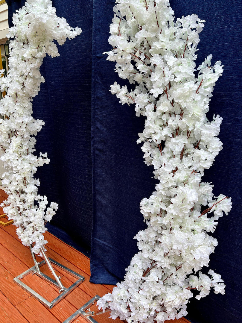 White Cherry Flower Wedding Arch Backdrop - Décor Maniacs