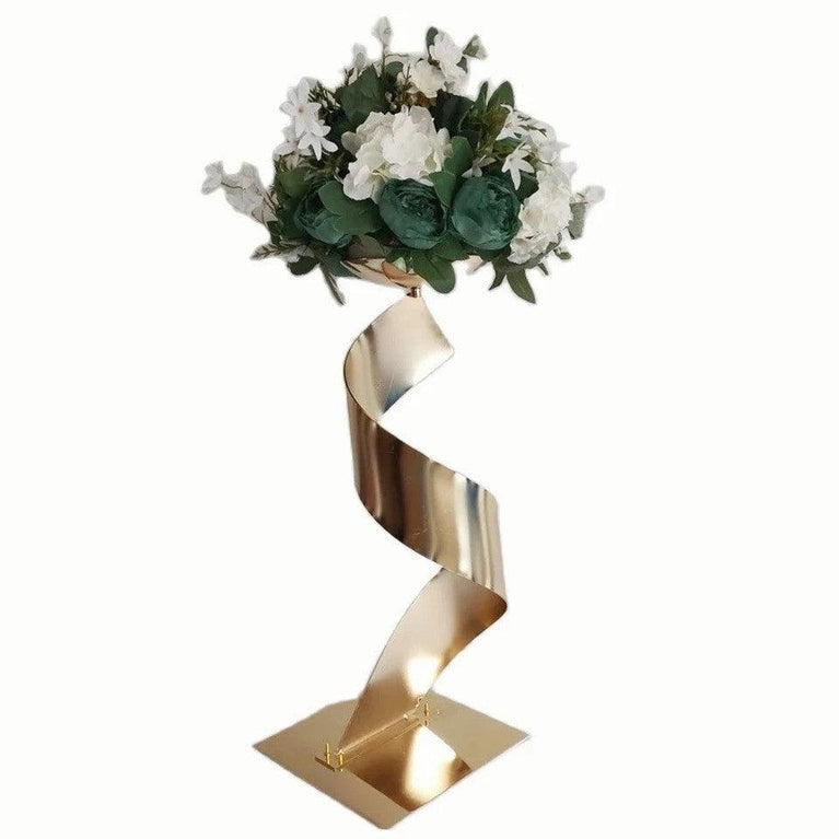 Elegant Spiral Gold Wedding Dining Centerpiece - Décor Maniacs