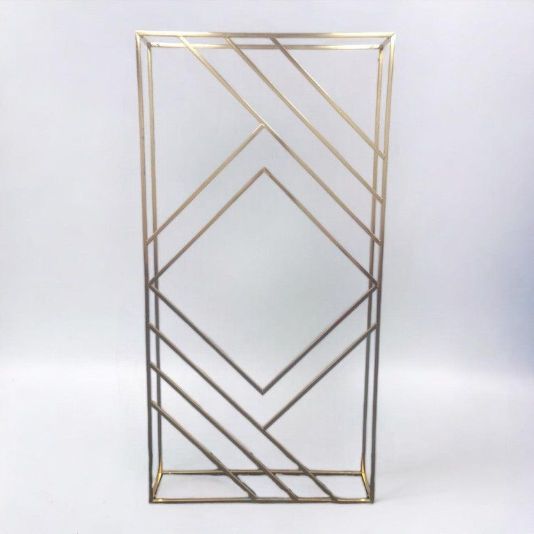 3D Shiny Gold Geometric Wedding Arch Backdrop - Décor Maniacs