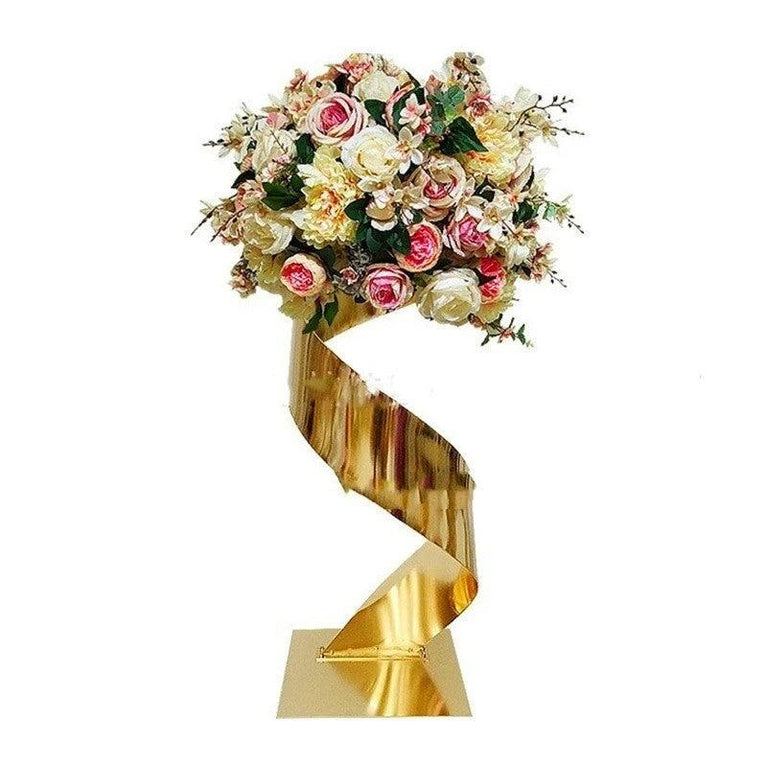 Elegant Spiral Gold Wedding Dining Centerpiece - Décor Maniacs